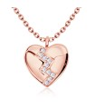 Broken heart Shaped with CZ Silver Necklace SPE-5269